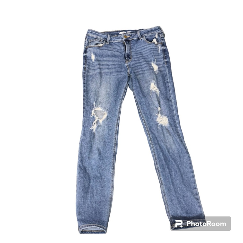 Women’s Old Navy Rock Star Super Skinny Mid-Rise Distressed Jeans size 12